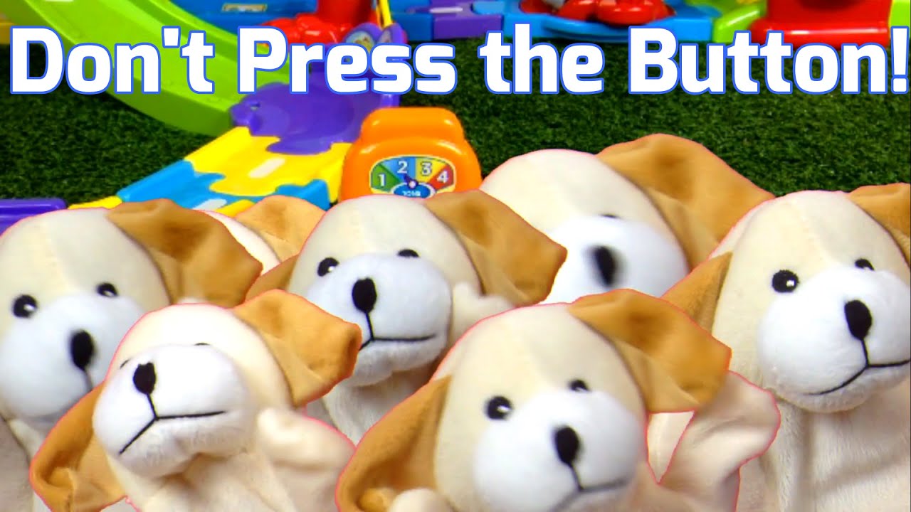 Don't Press the Button, Excite Dog!    A Smart Wheels button, that is.