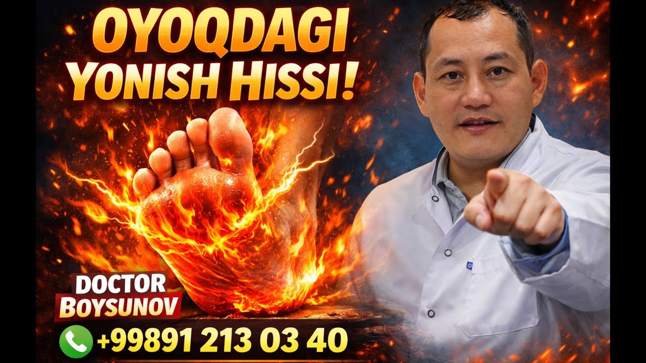 Nega oyoqda yonganday hissi paydo bo’ladi, sabablar, oldini olish va davolash. +99891 213 03 40