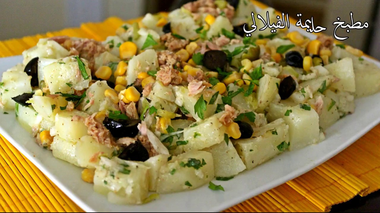 وجبة غداء /طاجين الملوخية بطريقتي مع سلطة البطاطس محبوبة الجماهير
