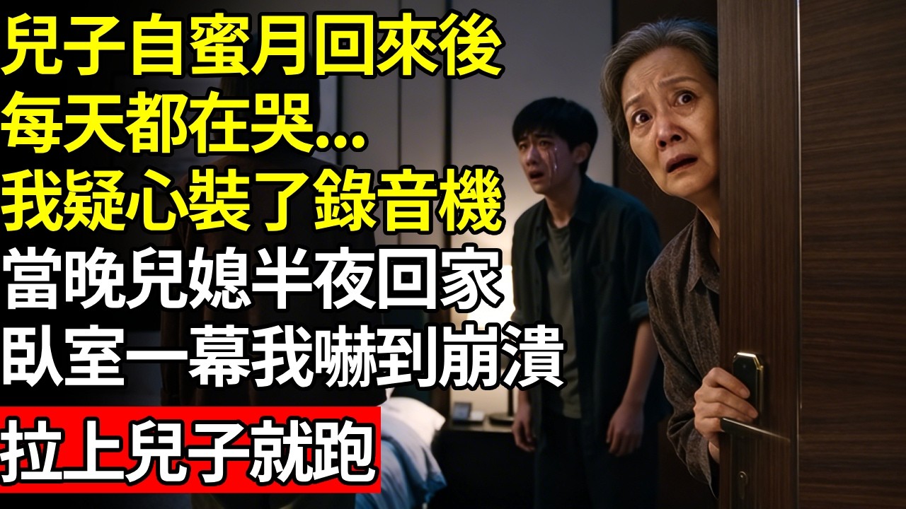 兒子自蜜月回來後，每天都在哭...我疑心裝了錄音機，當晚媳婦半夜回家，臥室一幕我嚇到崩潰，拉上兒子就跑 # 養老 #人間家務事# 晚年真相#不肖子孫