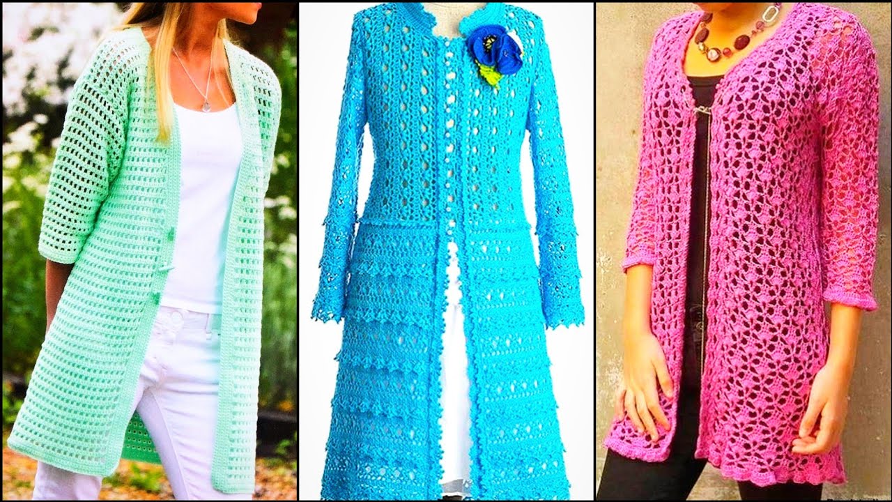 Winter Casual Stylish Crochet Long Jacket & Sweater Design/Crochet Cardigan ideas