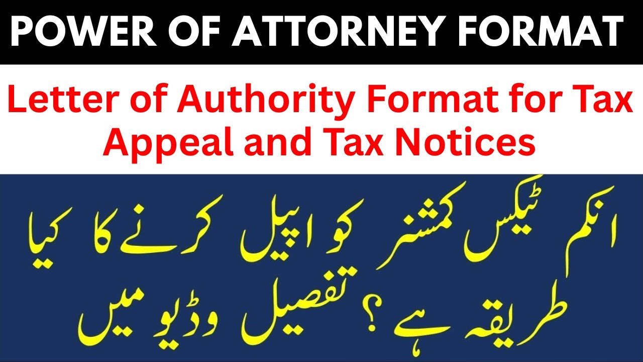 Power of Attorney Format | Letter of Authority Format for Tax Appeal and Tax Notices | Tax Appeal