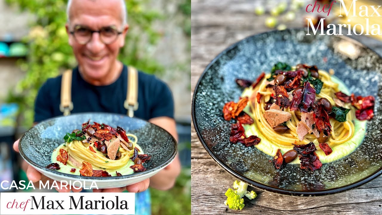 PASTA con TONNO e CREMA di BROCCOLO ROMANESCO - Ricetta per la vigilia di Natale di Chef Max Mariola