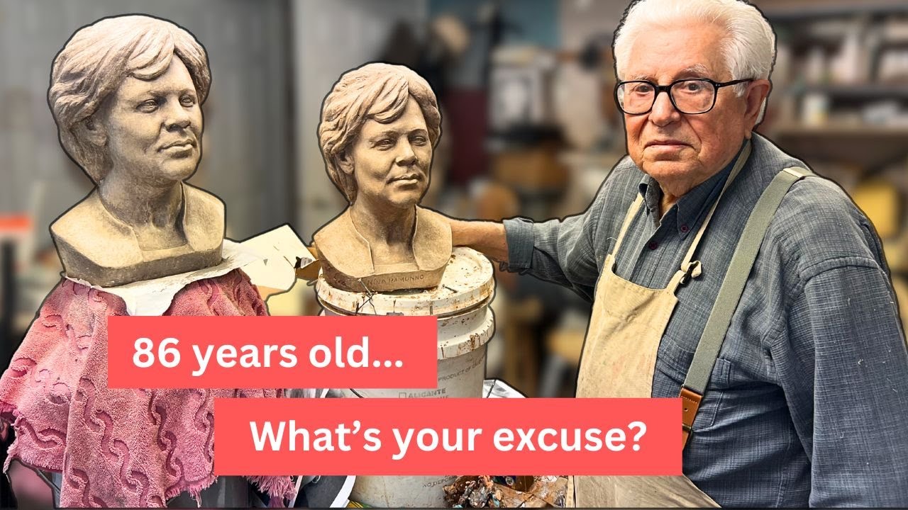 Senior artist shows us how he sculpts & makes a bust of his wife