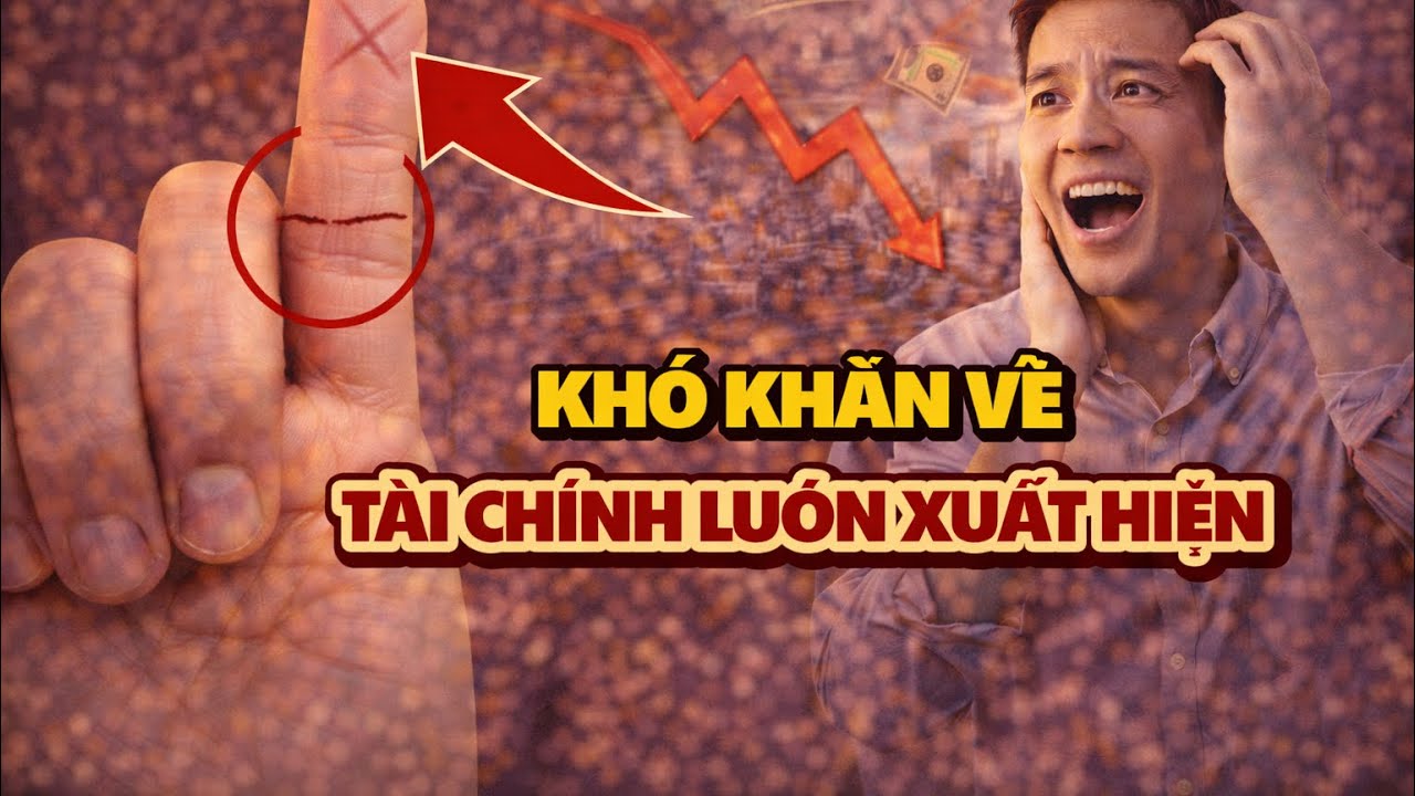 Vân trên ngón tay út hình chéo – Khó khăn về tài chính luôn xuất hiện.