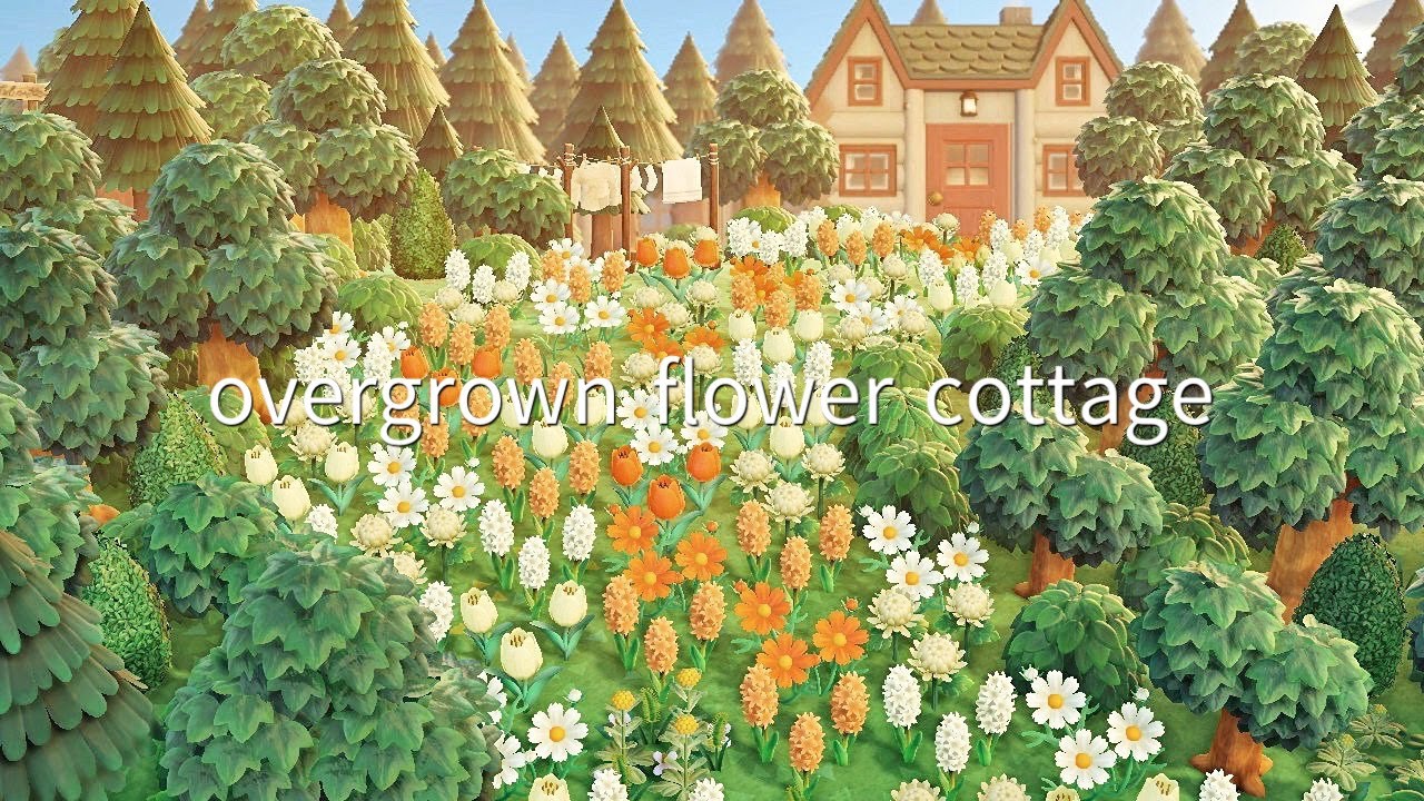 広大な花畑に囲まれたコテージ | summer flower field | house interiors |speed build animal crossing new horizons あつ森