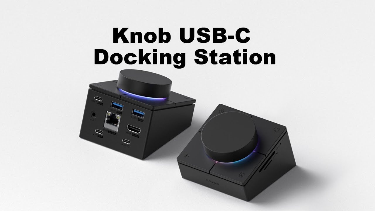 Hagibis Volume Knob USB-C Hub Docking Station with Shortcut Keys