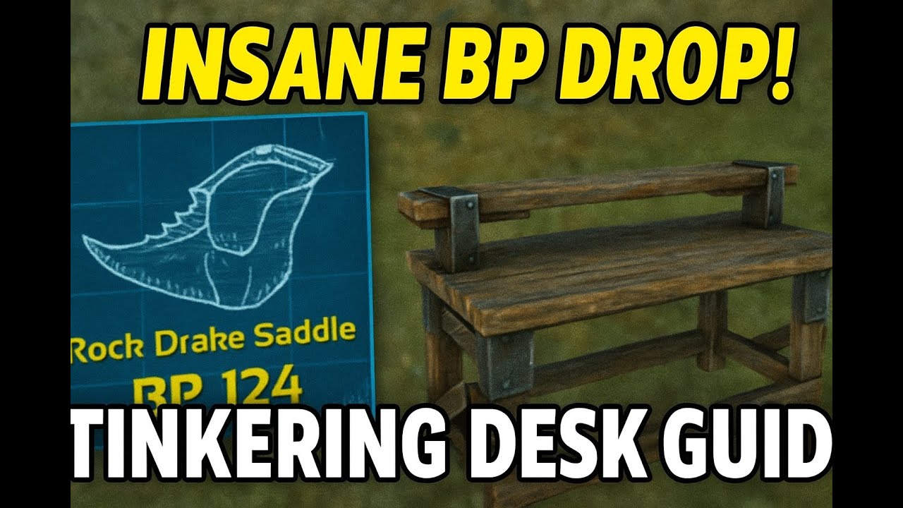 😱 INSANE DROP + How the TINKERING DESK works in ARK! (Rock Drake BP 124)