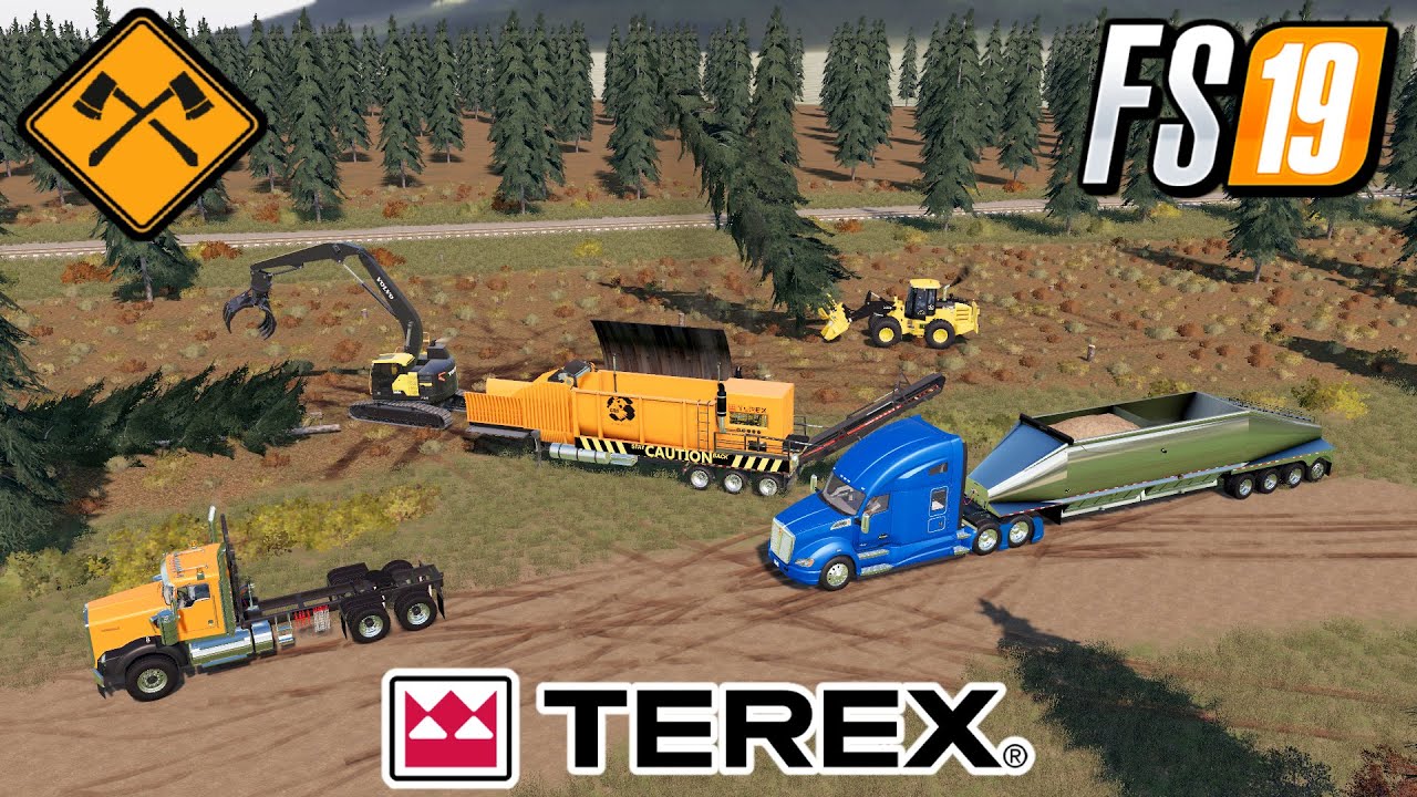 FS19 NEW TEREX WOODCHIPPER YUKON RIVER VALLEY MAP FARMING SIMULATOR 19 FORESTRY GAMEPLAY
