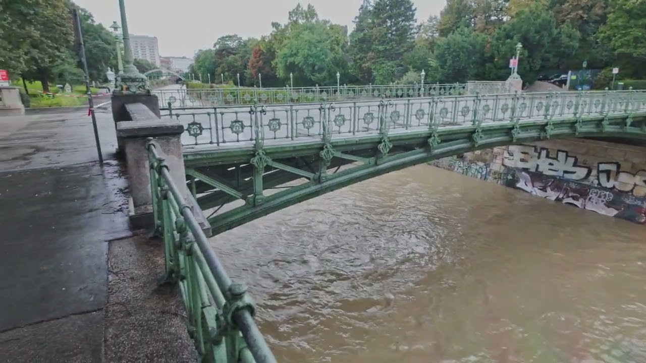 Hochwasser Spaziergang Donaukanal, U6 Neue Donau - U1 Donauinsel 2024.09.16