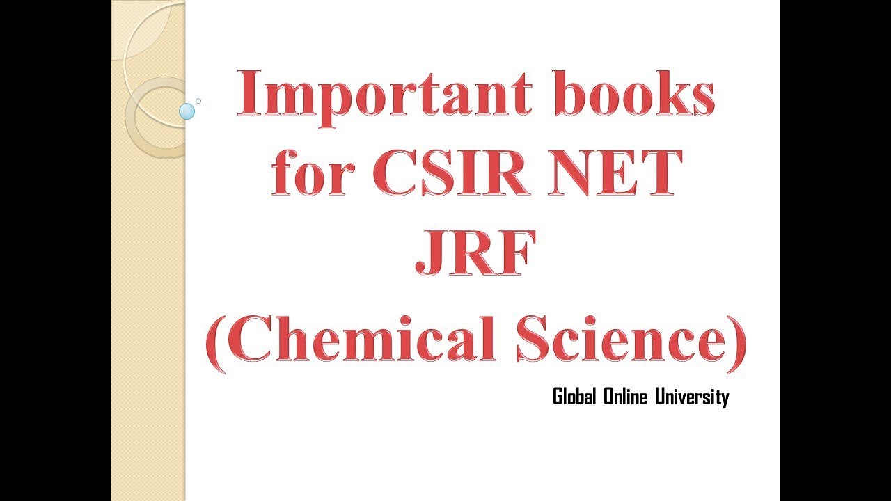 Best Books for CSIR/UGC NET Exam 2017, Lecturship Chemical science