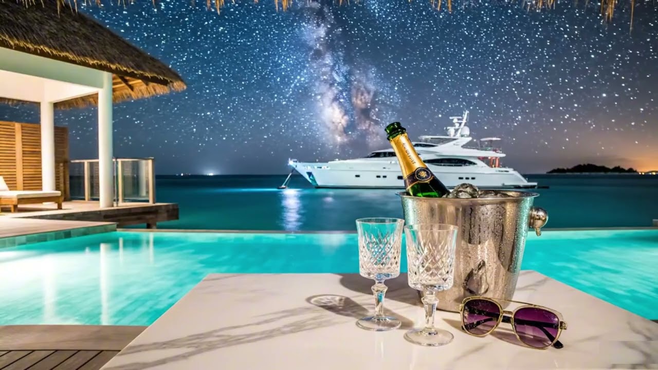Wealth Manifestation: Luxury Maldives Night & Private Yacht (4K Static, Fall asleep)