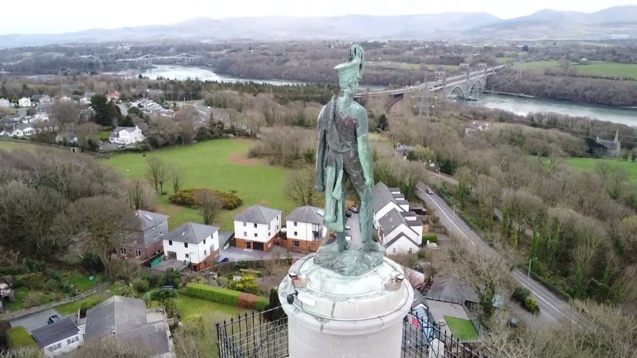 Marquess of Anglesey's Column, Llanfairpwll, Anglesey  by Drone