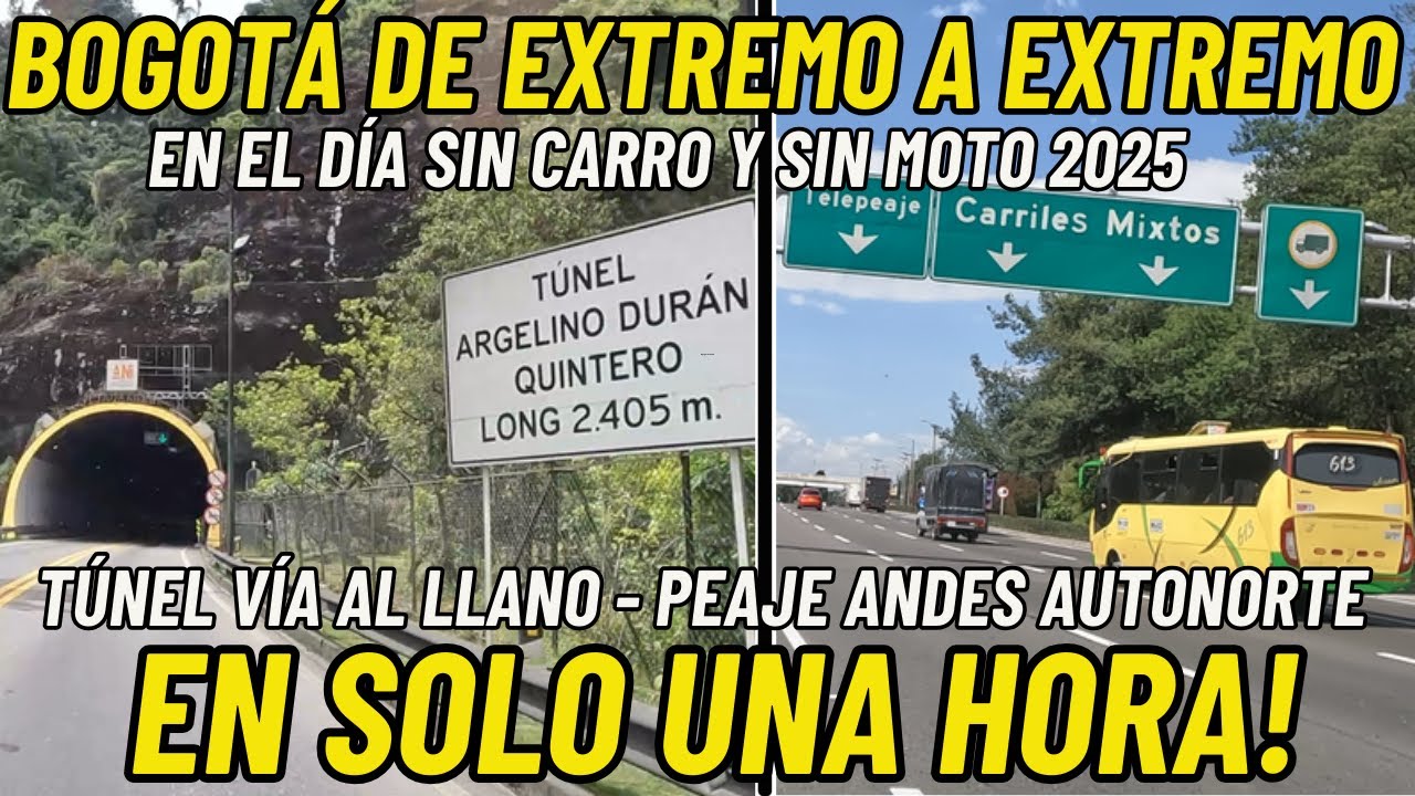 BOGOTÁ DE EXTREMO A EXTREMO EN 1 HORA! Túnel / Av. Boyacá / NQS / Autopista Norte / Peaje Andes.
