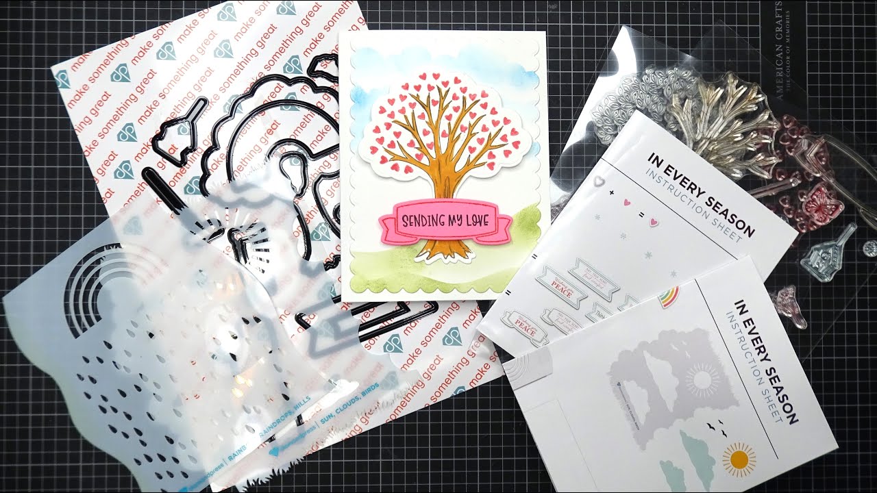 Diamond Press In Every Season Stamps, Dies & Stencil Kit Review Tutorial!