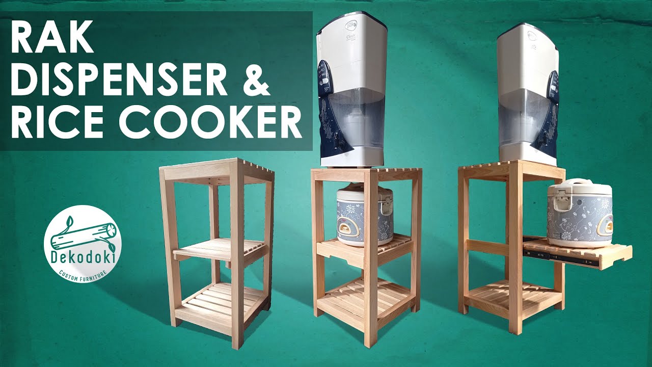 MEMBUAT RAK DISPENSER DAN RICE COOKER SLIDING -  make sliding water dispenser and rice cooker rack