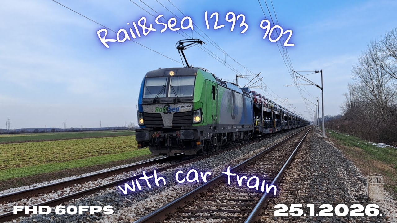 Rail&Sea 1293 902 with car train (DA-ST, 25.1.2026.)
