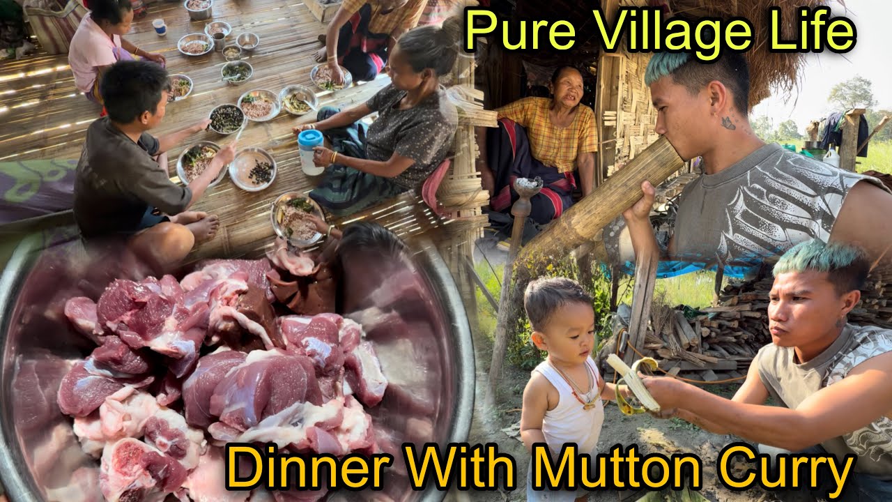 Collecting Lots of Green Vegetables From Farm || Dinner With Mutton Curry🤤 || Pure Village Life❤️