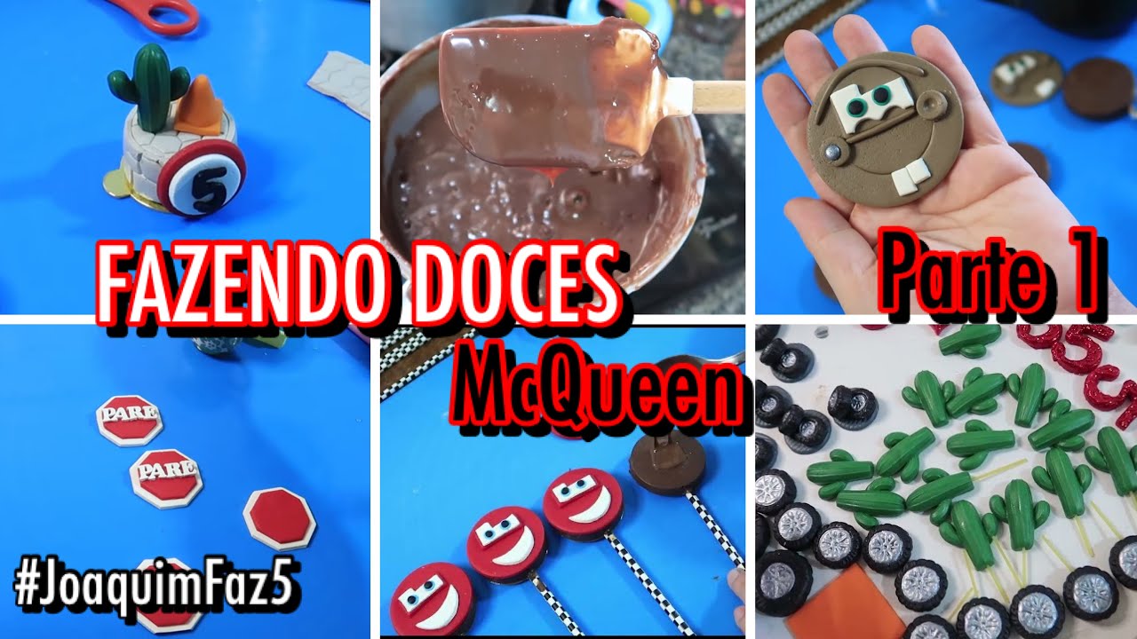 PERSONALIZANDO DOCES MCQUEEN COM PASTA DE LEITE EM PÓ -  ANIVERSÁRIO 5 ANOS JOAQUIM - VLOG