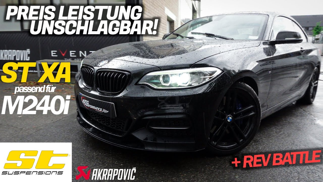 ST XA Gewindefahrwerk vs KW passend für BMW M240i B58 + AKRAPOVIC Evo REV BATTLE