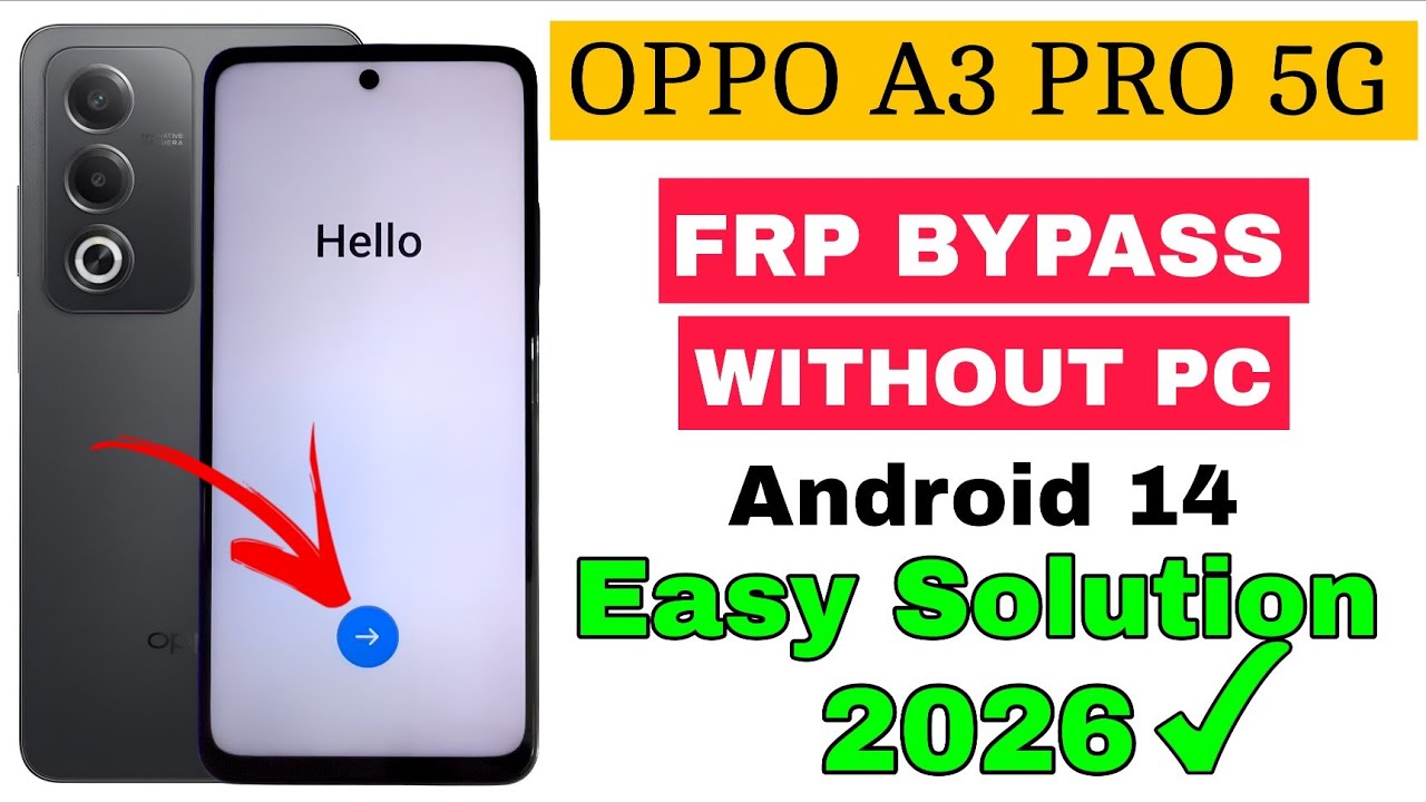OPPO A3 PRO 5G (CPH2665) FRP BYPASS ‼️ Without PC ‼️ Android 14 ‼️ Google Account Bypass