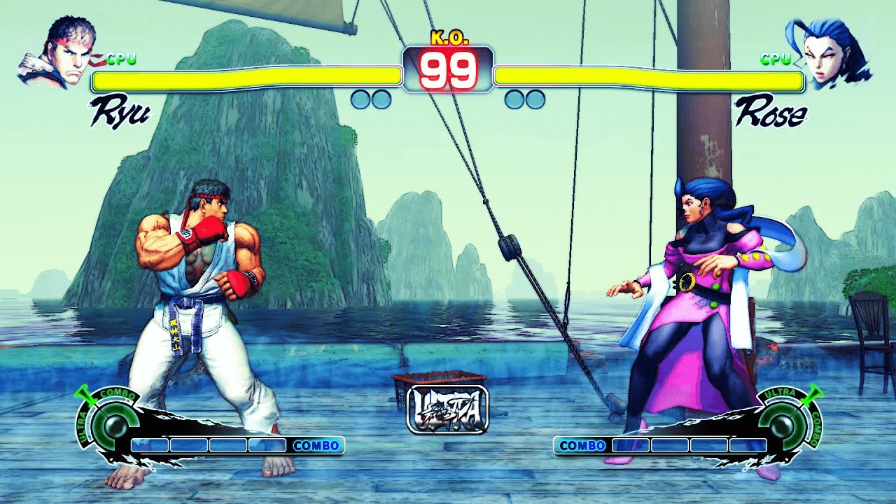 Ryu vs Rose (Hardest ) Street Fighter 4.
