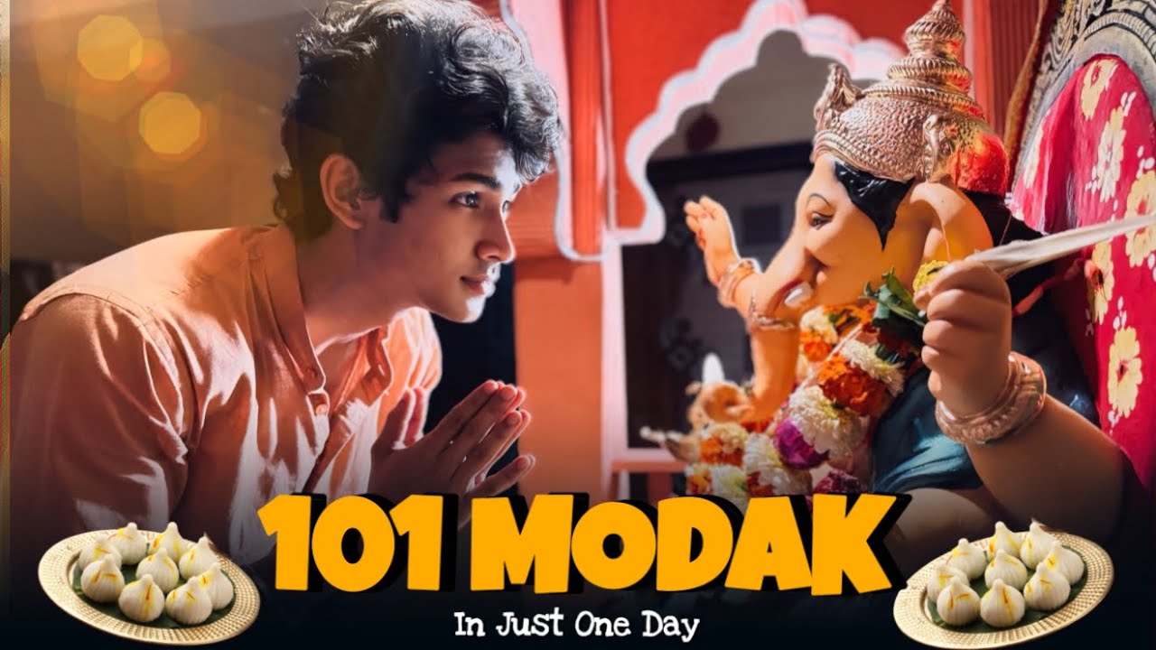 Kharach 101 Modak Khalle Ka Me ? 😁 | Ganpati Bappa Aagman 🫶🥹| Day-1 | 2025 | Priyesh Chavan Vlogs