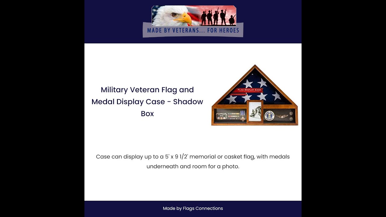 Military Veteran Flag and Medal Display Case   Shadow Box