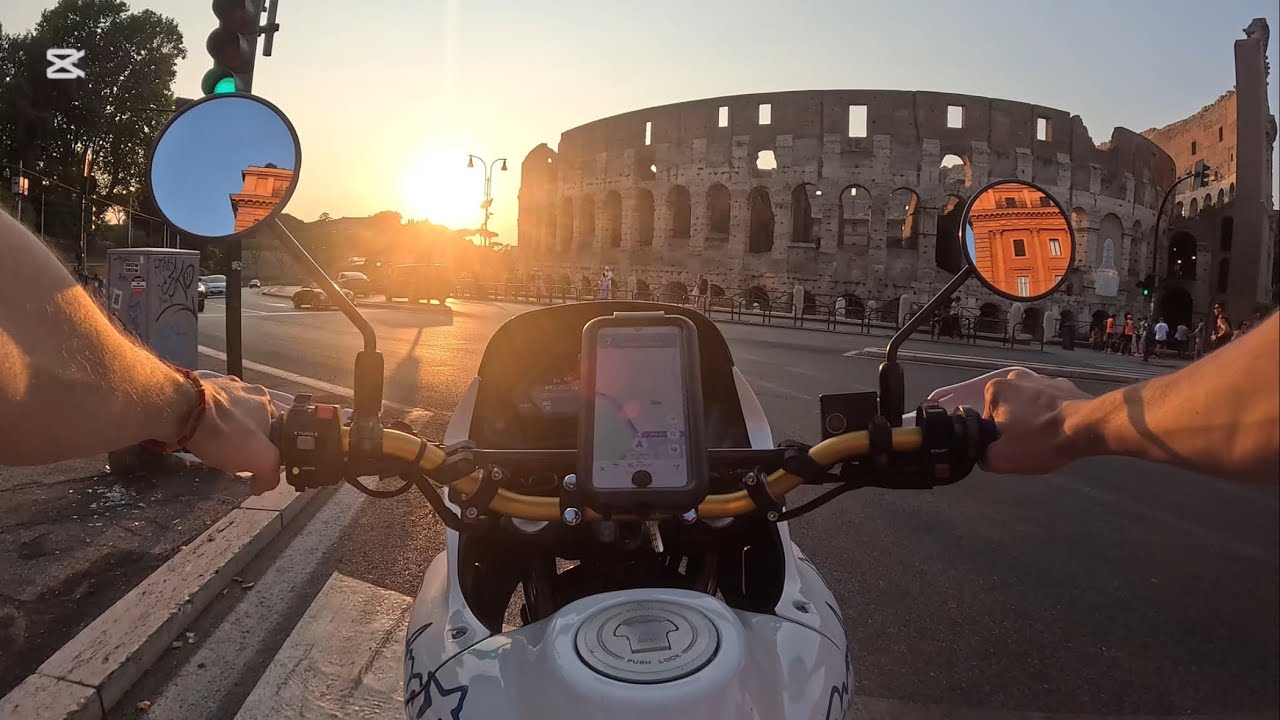 ROMA COLOSSEO GIANICOLO POV HONDA DOMINATOR 650 