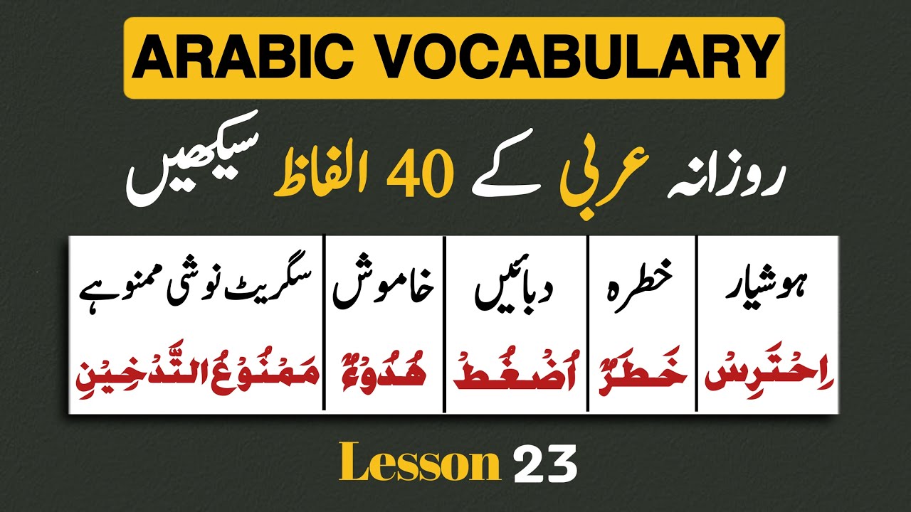 Important Arabic Words for Signs & Warnings | نوٹس اور علامات کے لیے عربی الفاظ | Al Hayat Madrasa