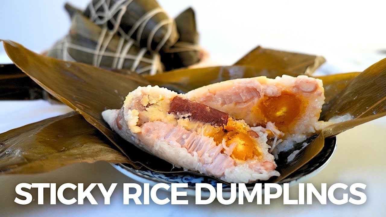 How to make Zongzi 粽子/ Joong 粽 Chinese Sticky Rice Dumplings🐲 Fully loaded with lots of filling! 😄
