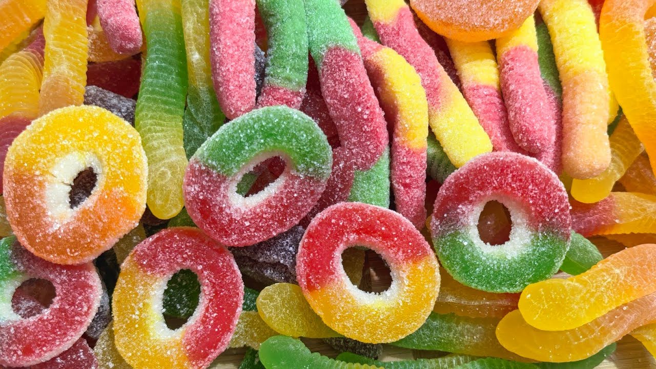 ASMR | Satisfying with Unboxing Gummies🍬🍭🌈Relaxing sounds #candy #satisfying 