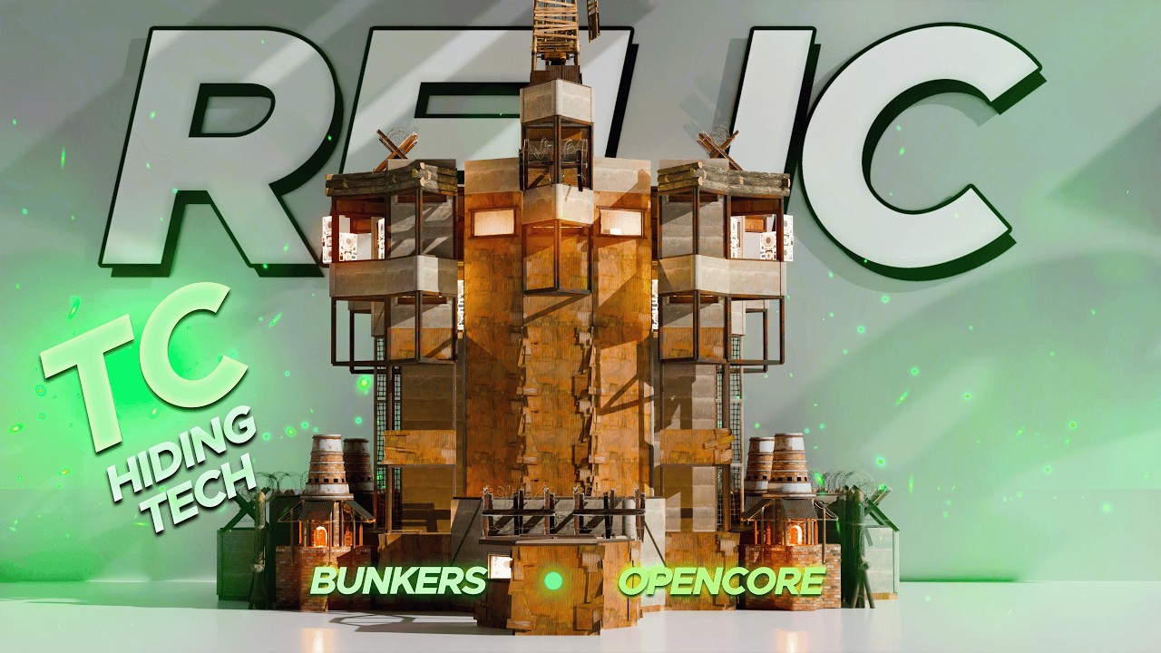 The Relic - BUNKER + Hidden TC - 4-6 Man Base | Open Core + Wide Gap - Rust Base Designs 2026