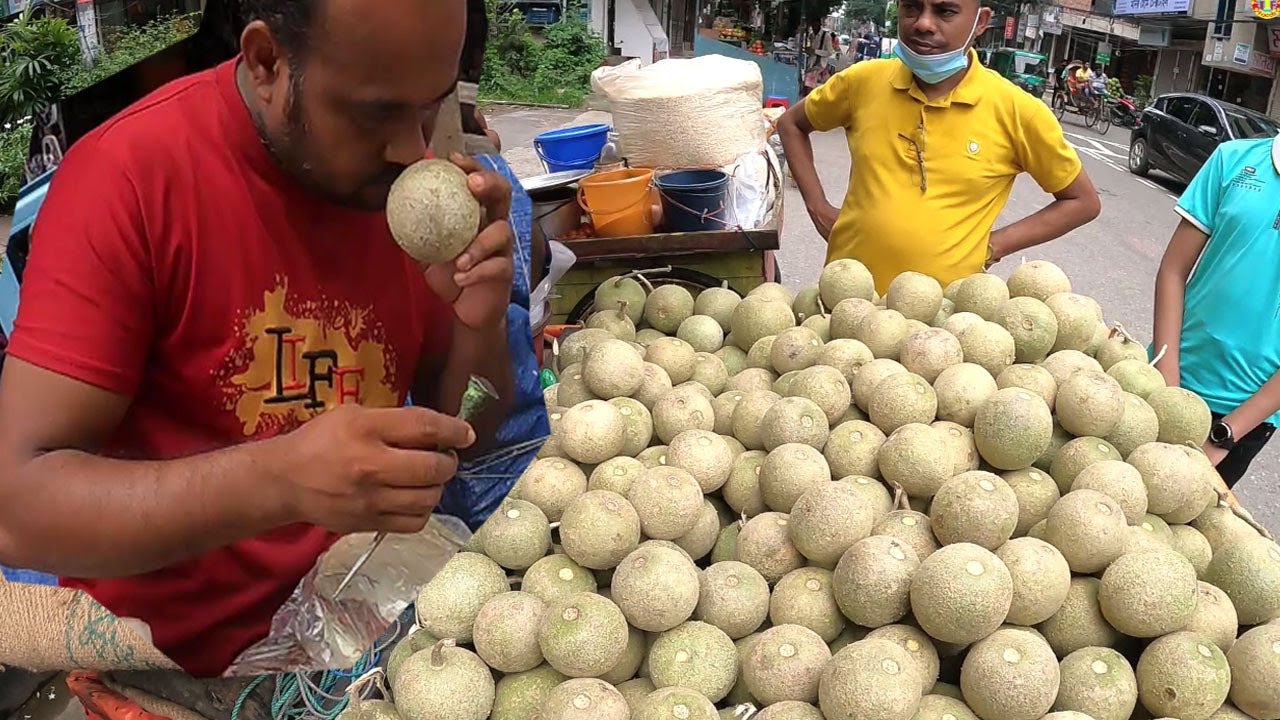 This Man Sells MouthWatering Very Tasty Masala Bel Wood Apple Special Extreme Making Skills! #BdFood