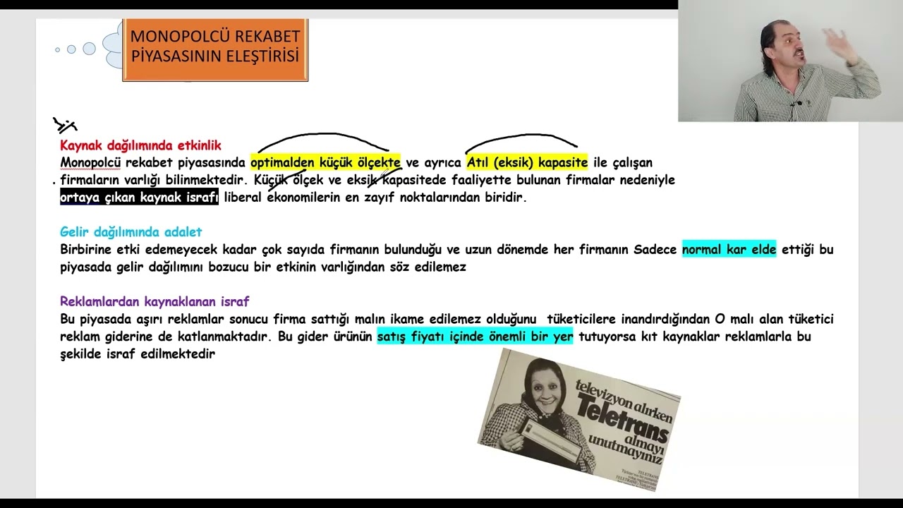 206 ) Mikro İktisat | Monopolcü Rekabet Piyasası | Monopolcü Rekabete Eleştiriler