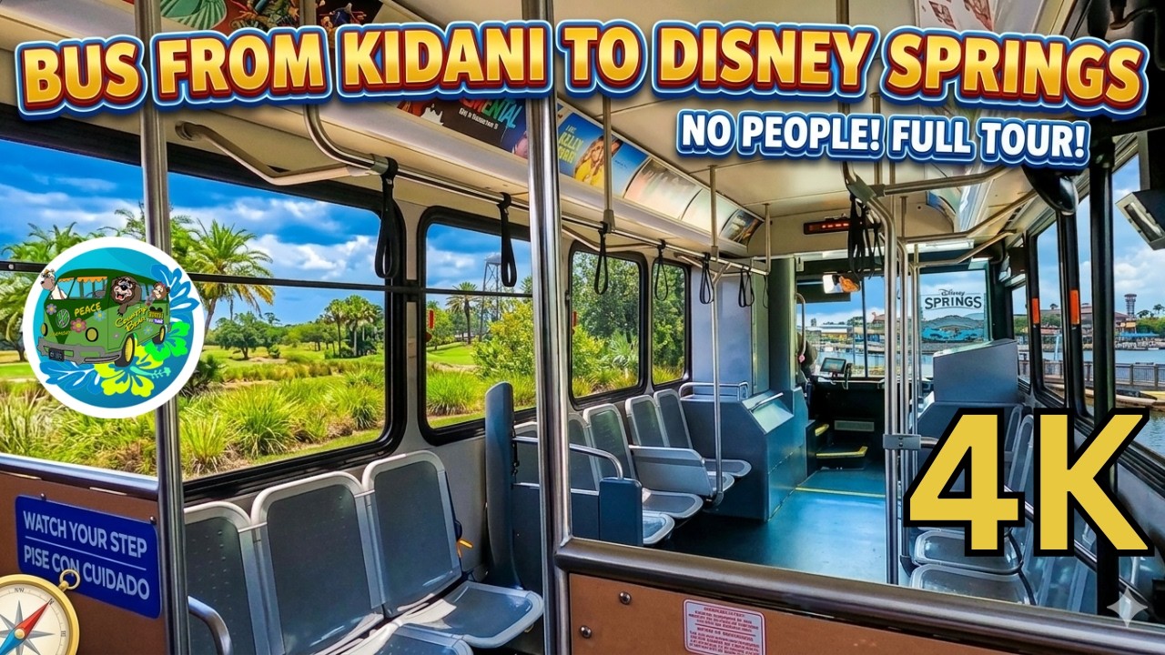 Disney Bus Ride From Kidani Village Resort To Disney Springs | 4K
