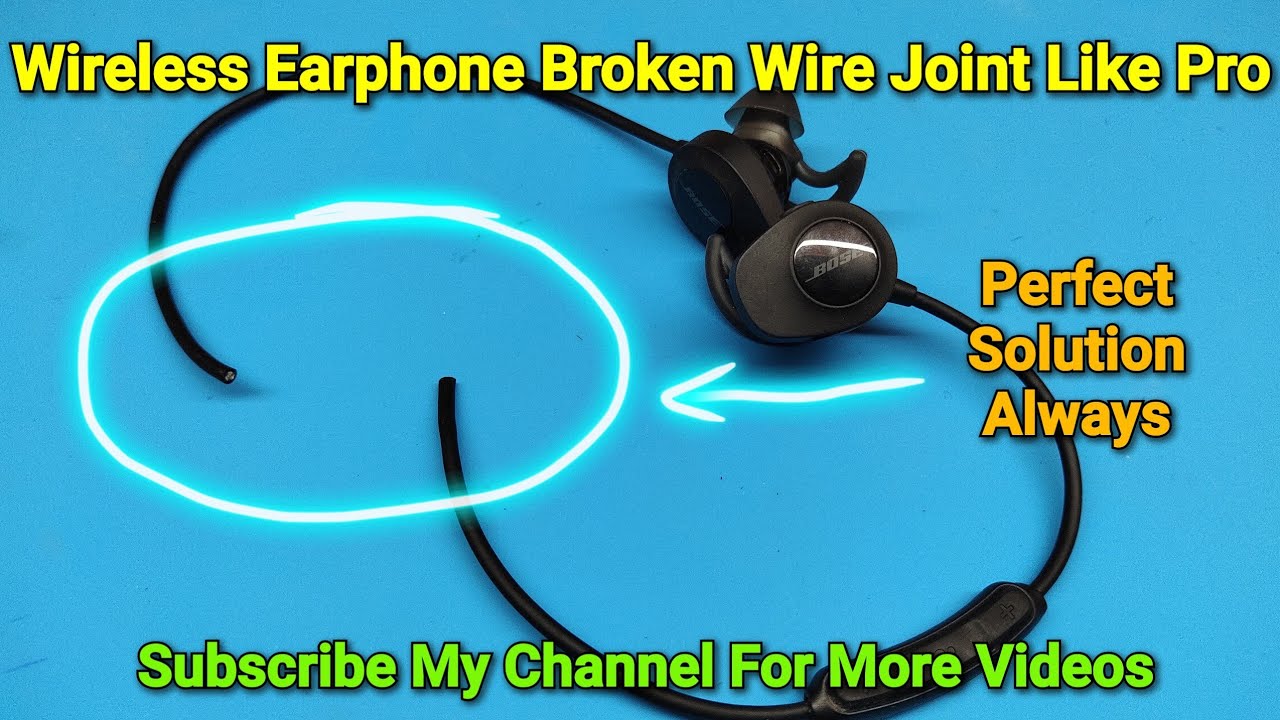 Bose Soundsport Charcoal Wireless Earphone Broken Wire From Middle Fixed