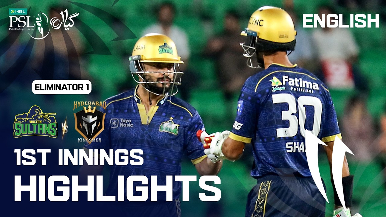 1st Innings Highlights | Multan vs Hyderabad | English | Eliminator 1 | Match 42 | PSL 11 | MZB1K