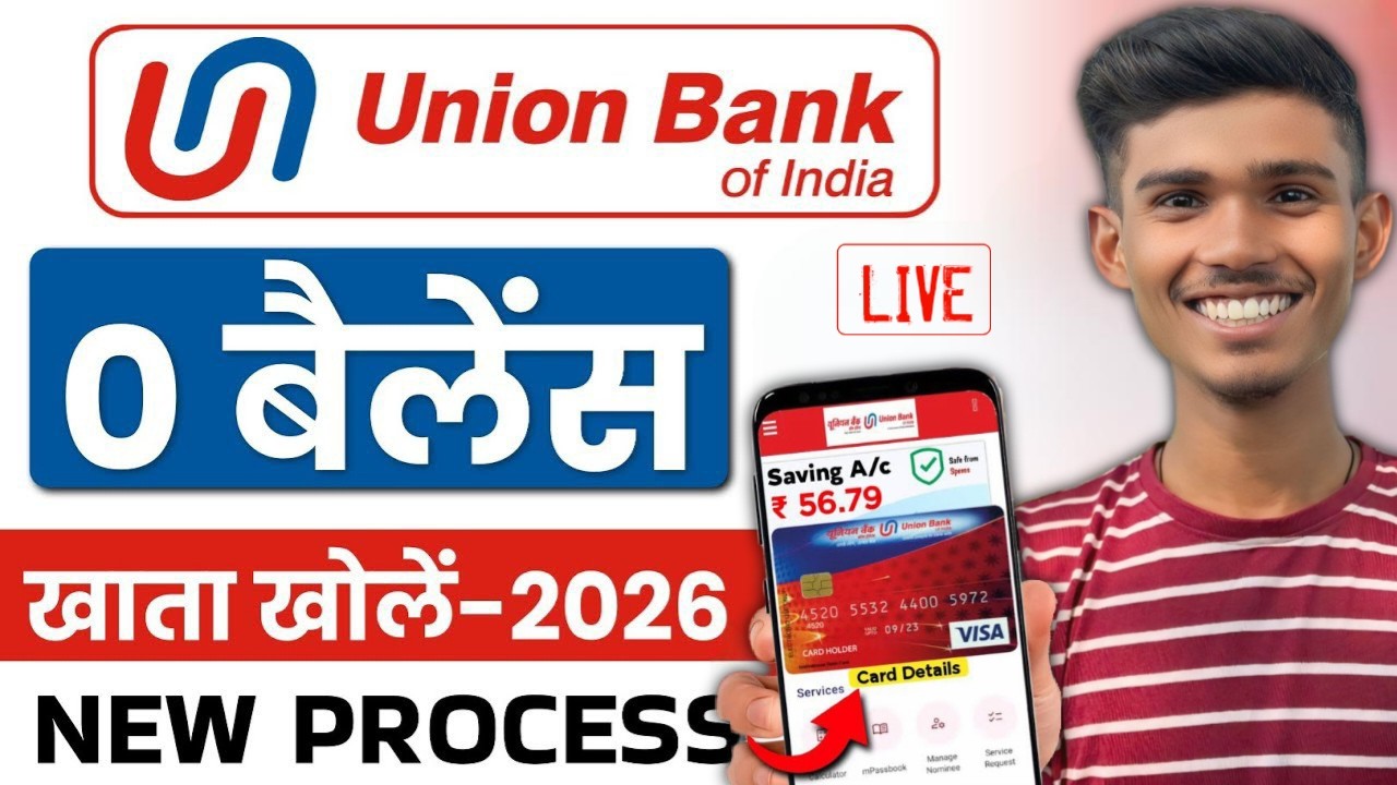 Union Bank Zero Balance Account Opening Online 2026 | Union Bank Online Account Opening यूनियन बैंक