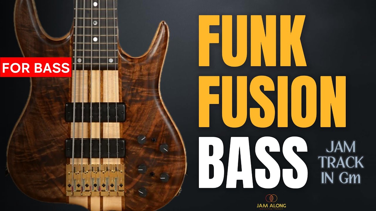 Funk Fusion Bass Guitar Backing Track in Gm --- [ NO BASS ]