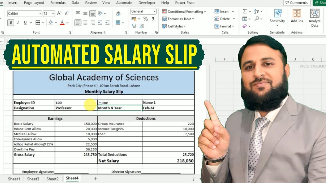 Create Professional Salary Slips in Excel: Automated and Simple Steps-by-Step Guide