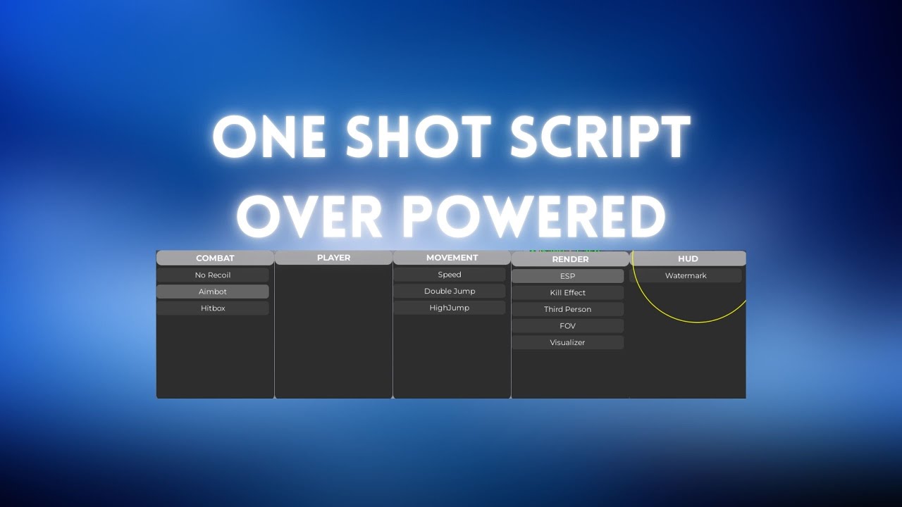 OP ONE SHOT ROBLOX SCRIPT | ESP, THIRD PERSON, AIMBOT, HITBOX & MORE
