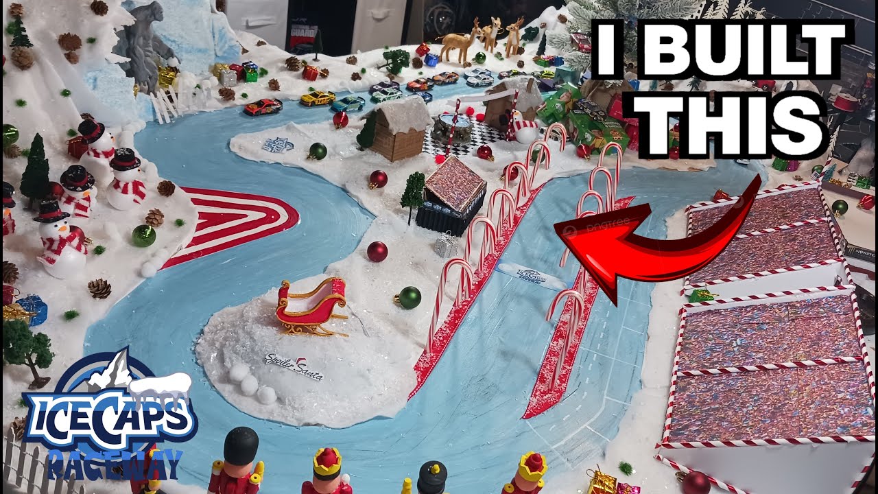 How I Built a CHRISTMAS THEMED Nascar Stop-Motion Track!