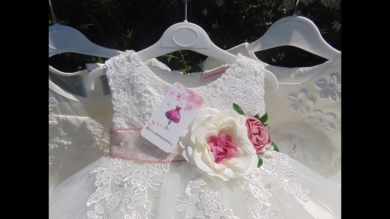 Abito Battesimo Bimba BDM1297 BellaDiMamma.it