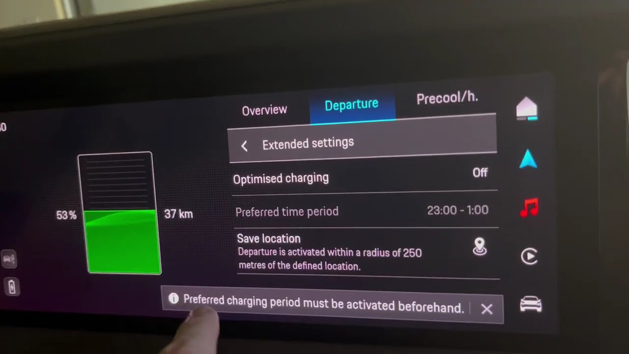 Porsche Cayenne E-Hybrid 2025 quick tutorial: How to set preferred charging times.
