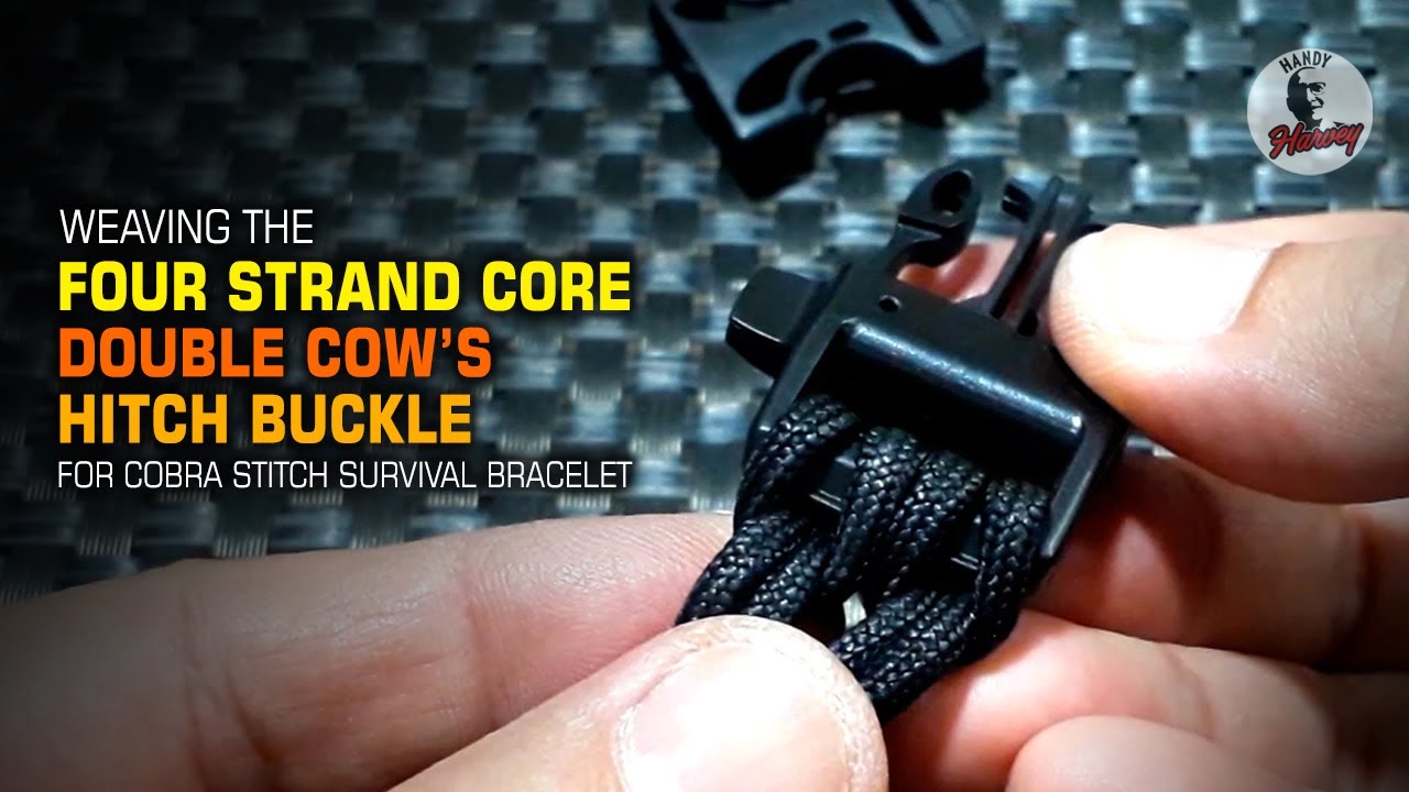 How to Make Four Strand Core Double Cow's Hitch Buckle Paracord Bracelet