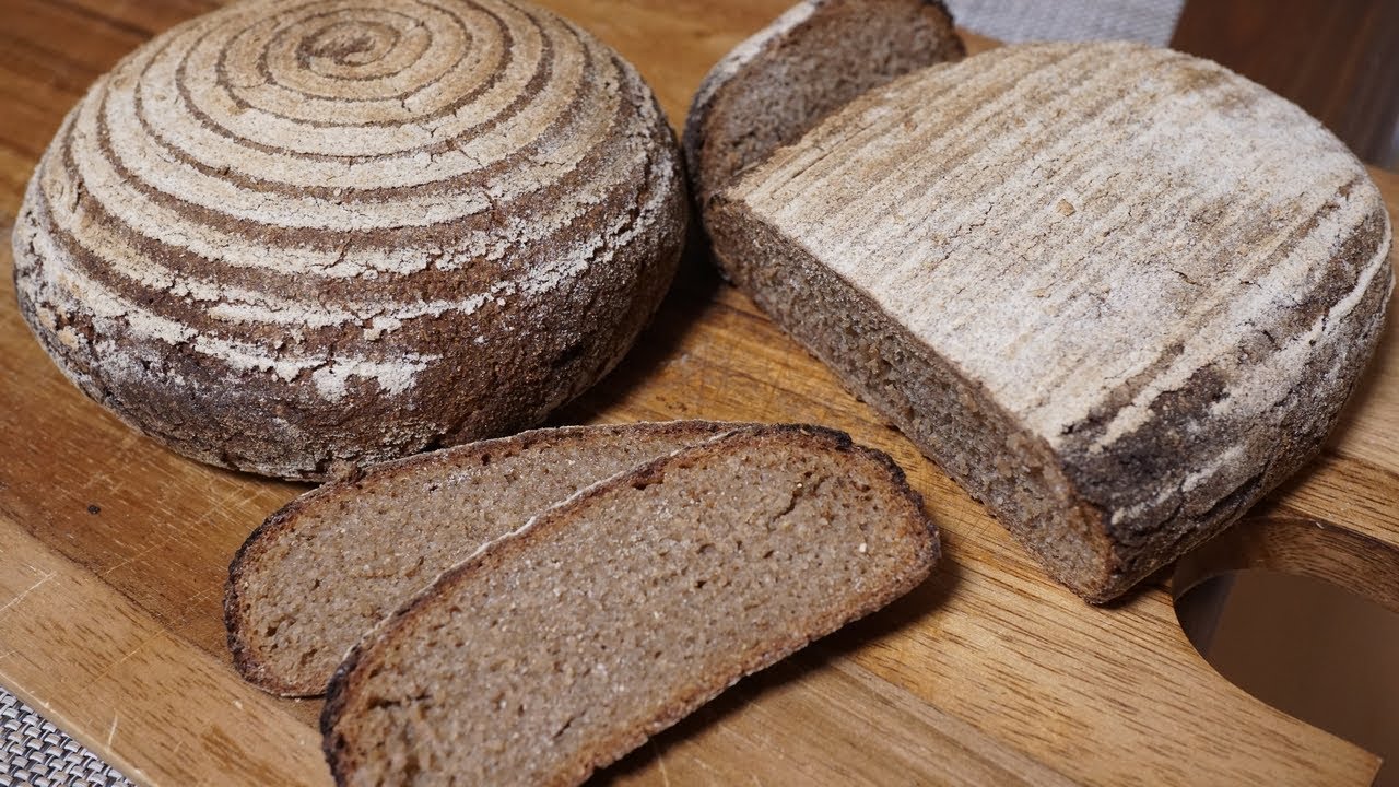 【パン作り】天然酵母で作るライ麦100%パン / Roggenvollkornbrot(100% Rye flour bread)