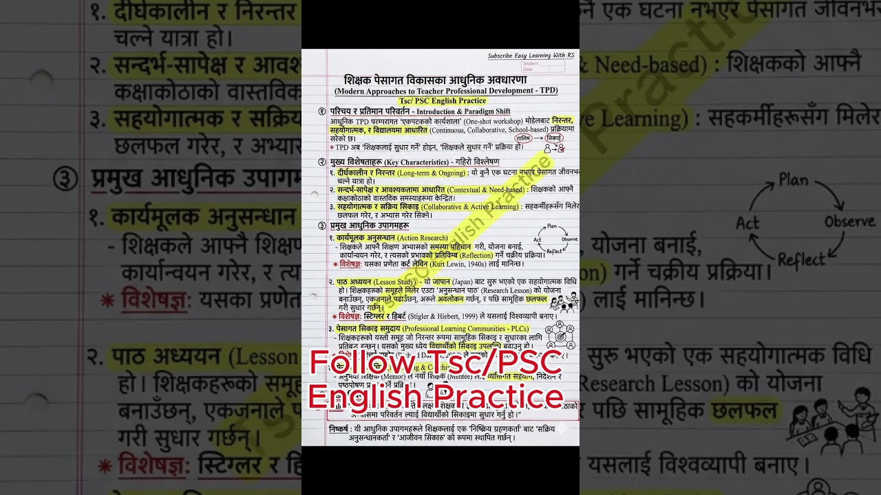शिक्षक पेशागत विकासका निवनतम अवधारणाहरु