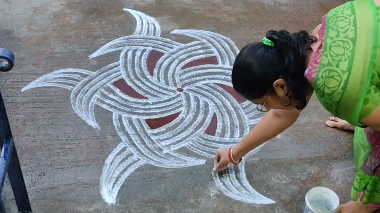 #margazhikolam/#day6/#padikolam/#5dotsmuggulu /#easykolam /@saroskolam