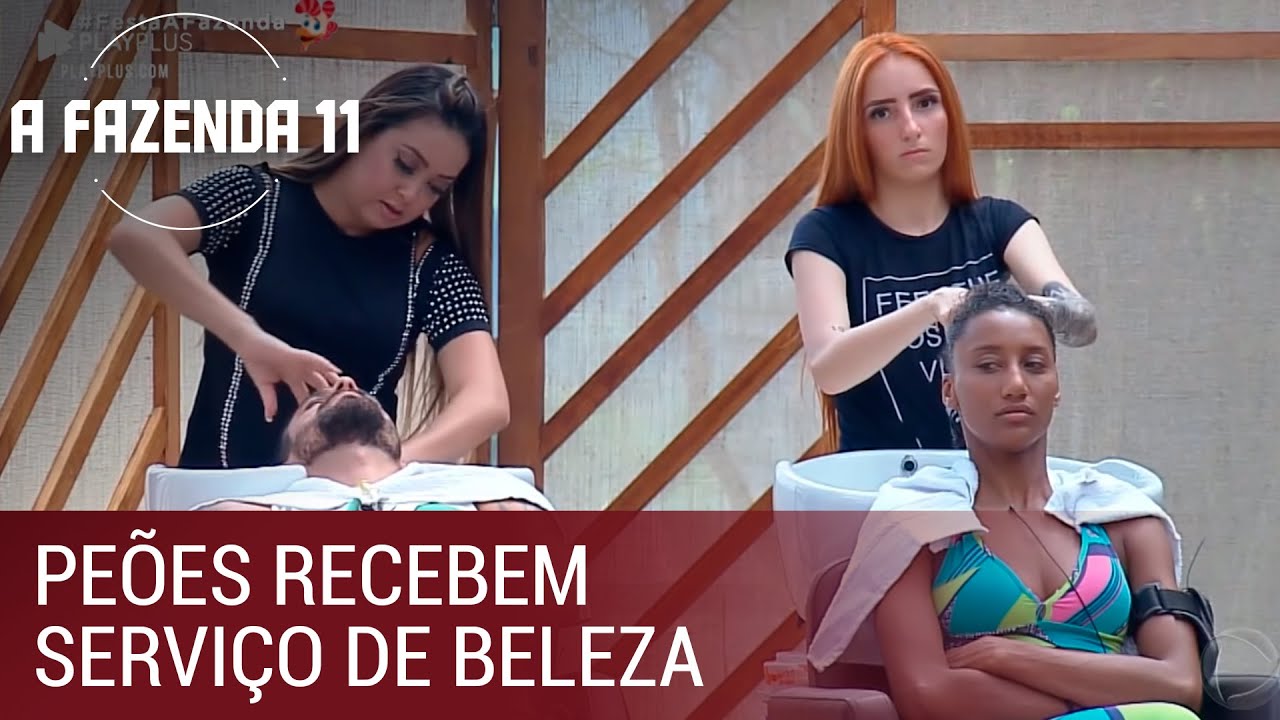 Peões recebem serviço completo de beleza na sede da Fazenda